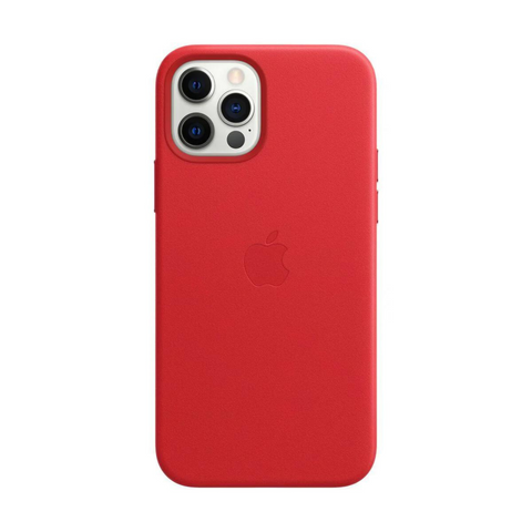 Leather Case Magsafe iPhone 12 Pro Red