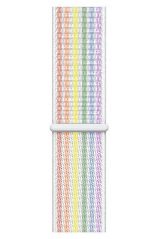 Apple Watch Nylon Band Sport White Rainbow