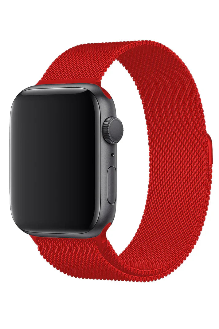 Apple Watch Metallic Band Milanese Rich Red