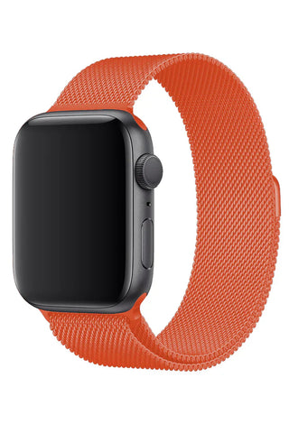 Apple Watch Metallic Band Milanese Bright Orange