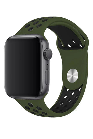 Apple Watch Silicone Band Sport Kaki Black