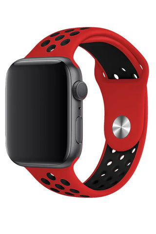 Apple Watch Silicone Band Sport Red Black