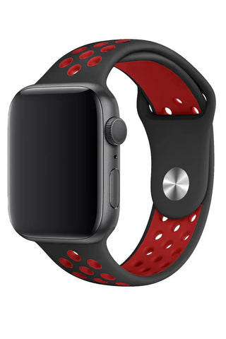 Apple Watch Silicone Band Sport Black Red