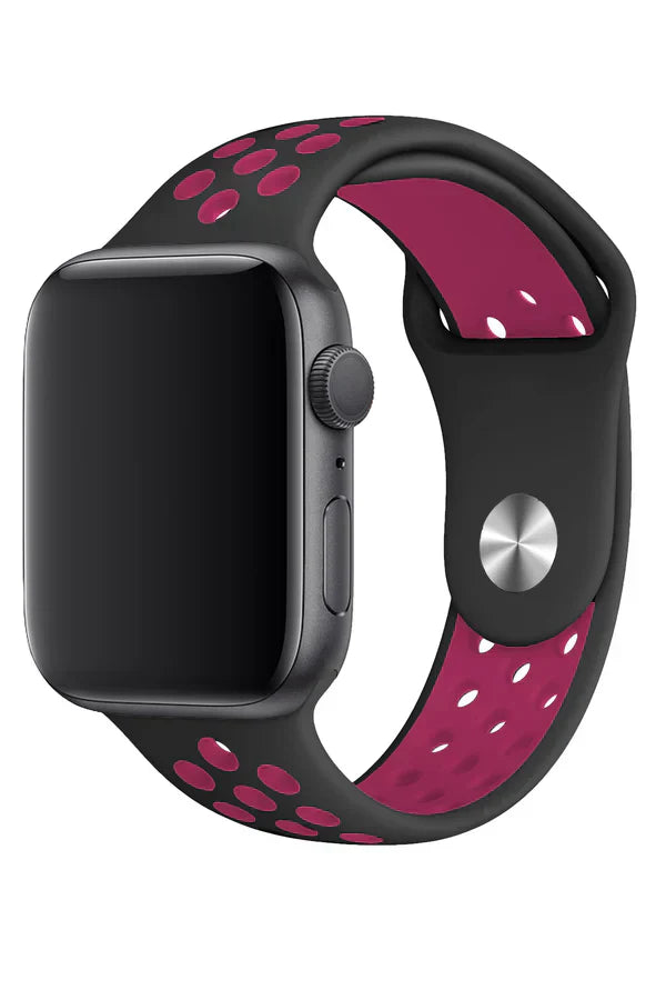 Apple Watch Silicon Band Sport Black Pink