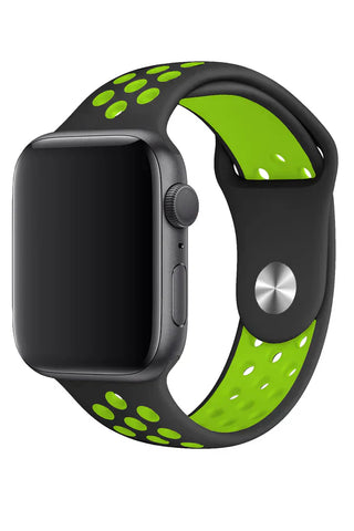 Apple Watch Silicone Band Sport Black Green