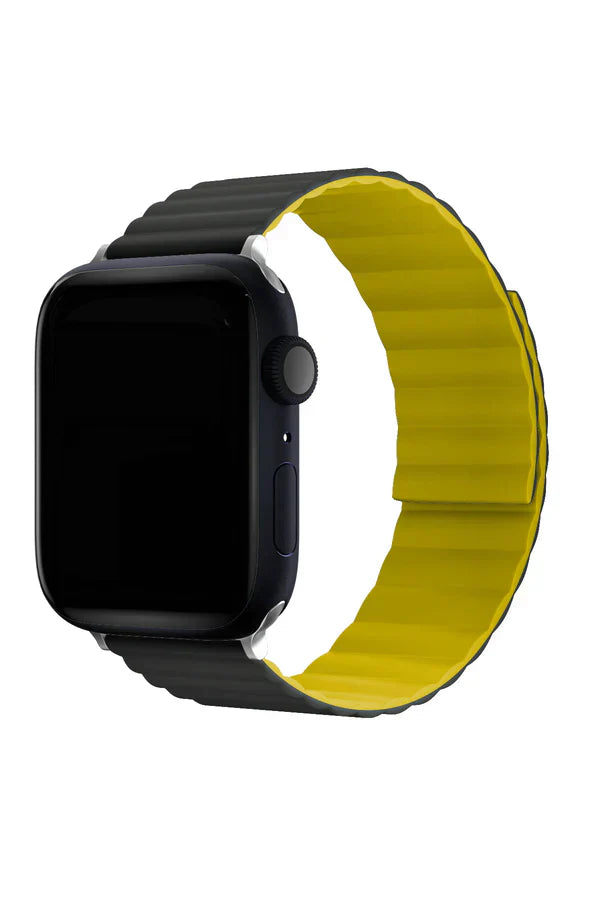 Apple Watch Silicone Band Louis Dark Gray Yellow