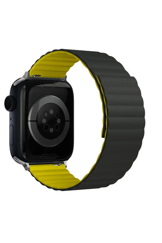 Apple Watch Silicone Band Louis Dark Gray Yellow