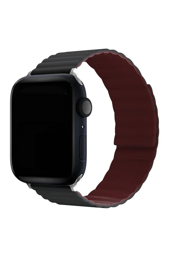 Apple Watch Silicone Band Louis Dark Gray Deep Red