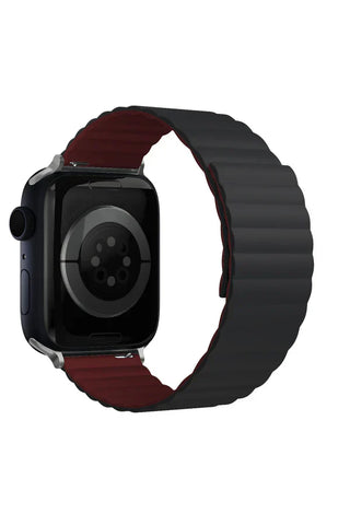 Apple Watch Silicone Band Louis Dark Gray Deep Red