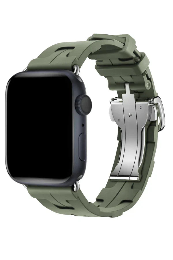 Apple Watch Silicone Band Rugged Olive Green