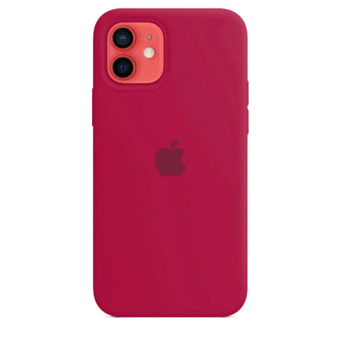 Silicone Case iPhone 12 Rose Red