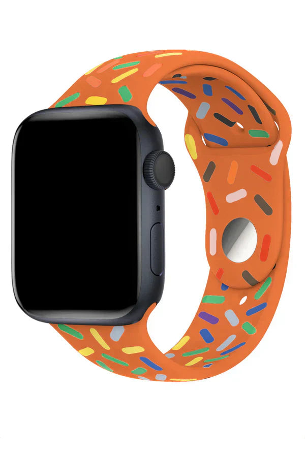 Apple Watch Silicone Band Clasic Orange Sparkle